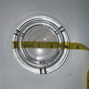 Vintage Round 3 Slot Ashtray Ash Tray - Clear Glass 4"
